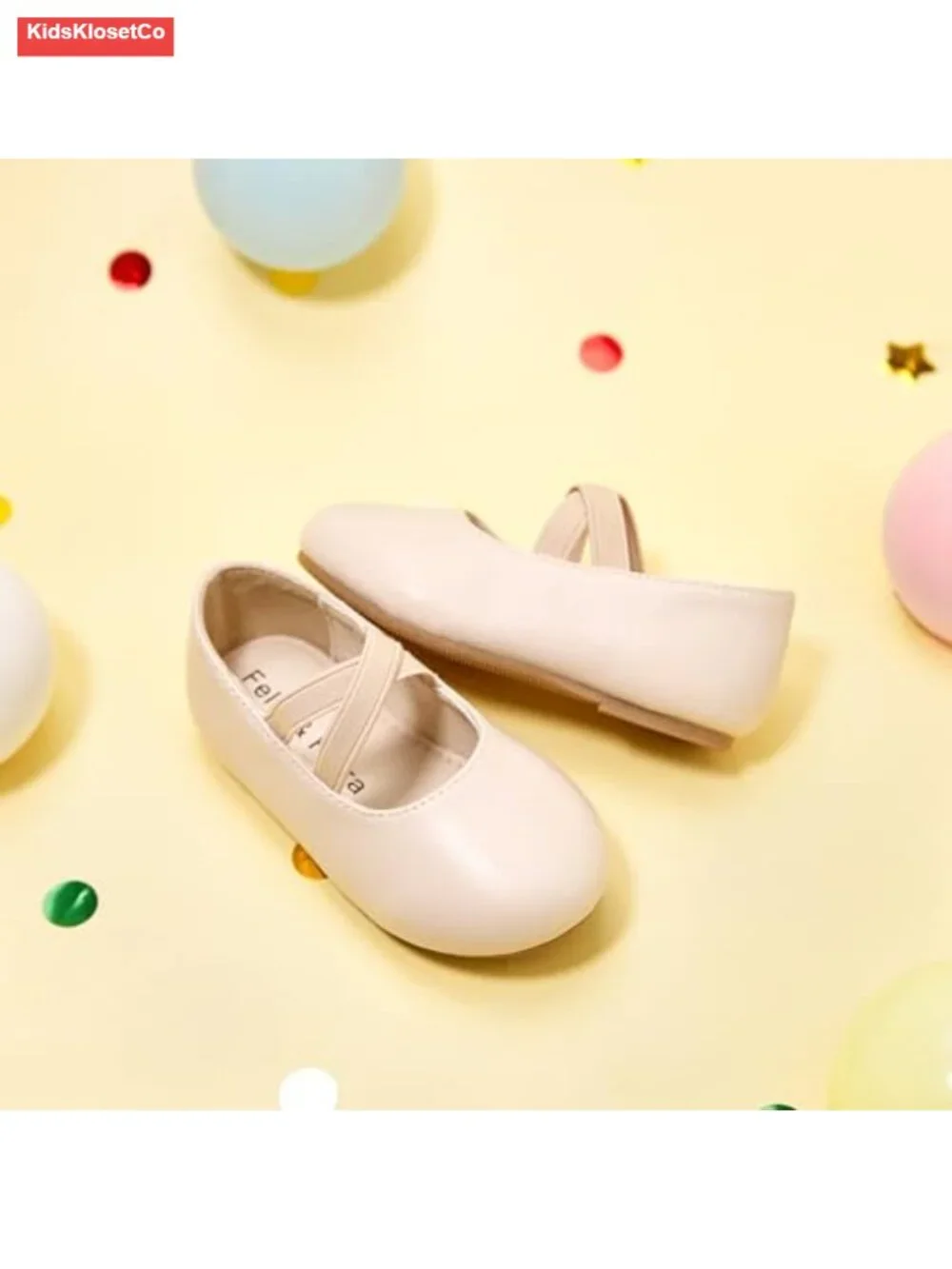 Toddler Girls Ballet Mary Jane Flats Dress Shoes Non-Slip Hook & Loop